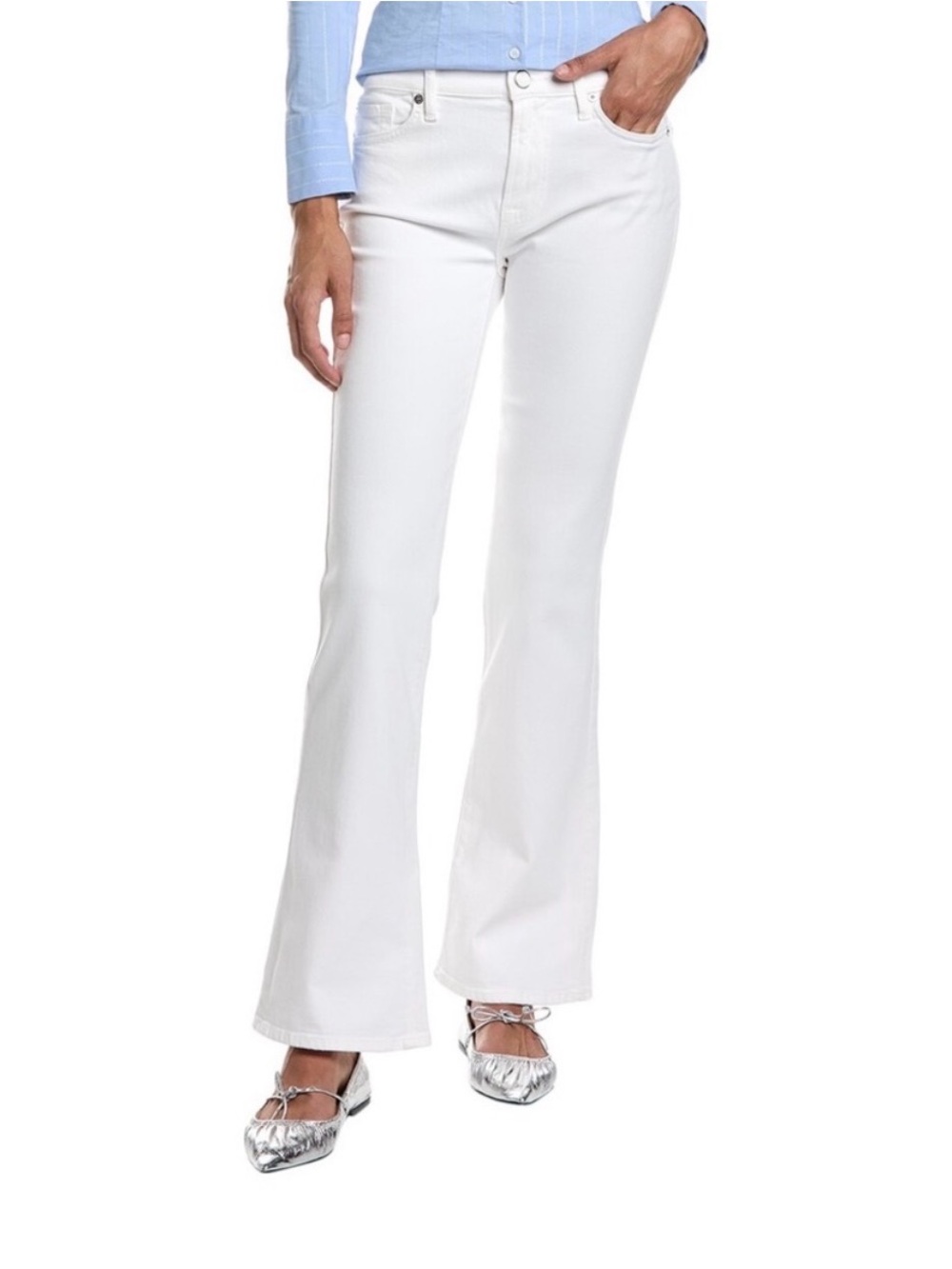 7 for All Mankind White Bootcut Jeans